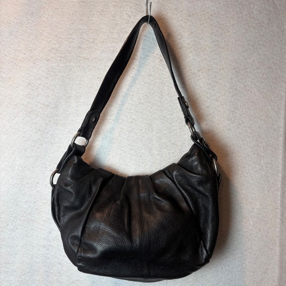 Simply Vera Vera Wang Handbags - Black Leather Hobo Shoulder Bag Purse Blue Lining Simply Vera Vera Wang